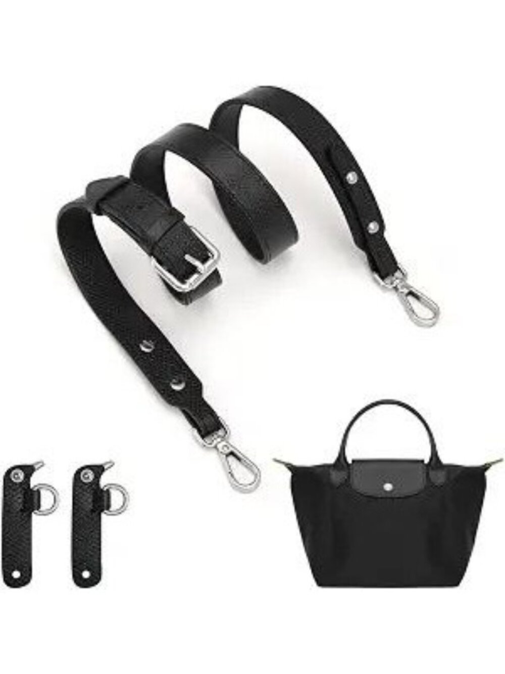 Top-Grain Leather Strap for LongChamp S/M Handbag, Upgraded Small Bag Adjustable